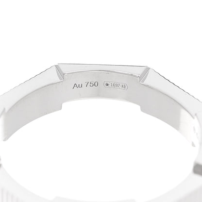 Gucci 18K White Gold 4mm Link To Love Striped Ring 53 6.25 5 of 5