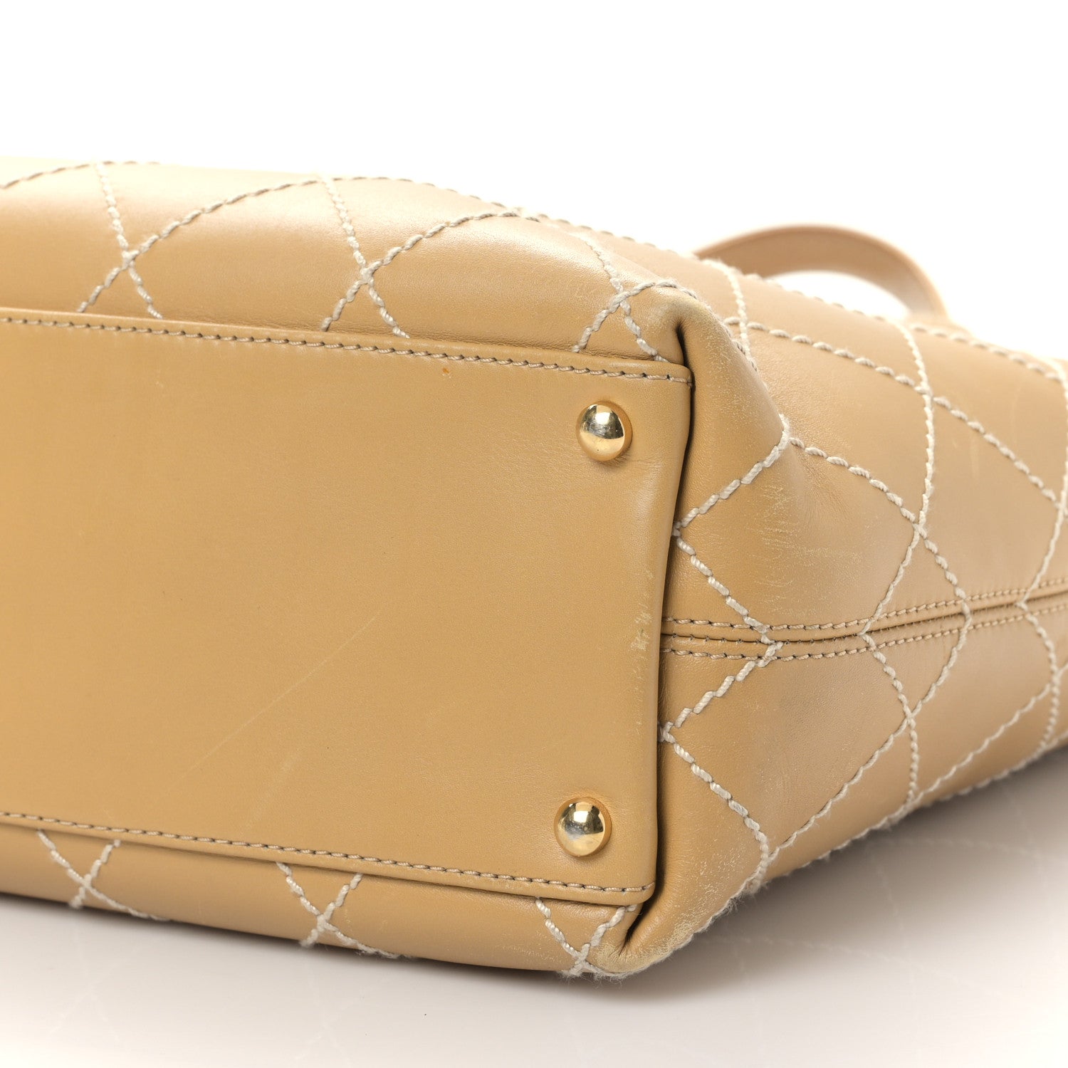 Chanel Calfskin Wild Stitch Large Tote Beige 9 of 9