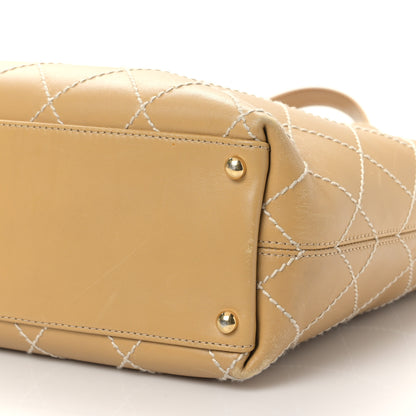 Chanel Calfskin Wild Stitch Large Tote Beige 9 of 9