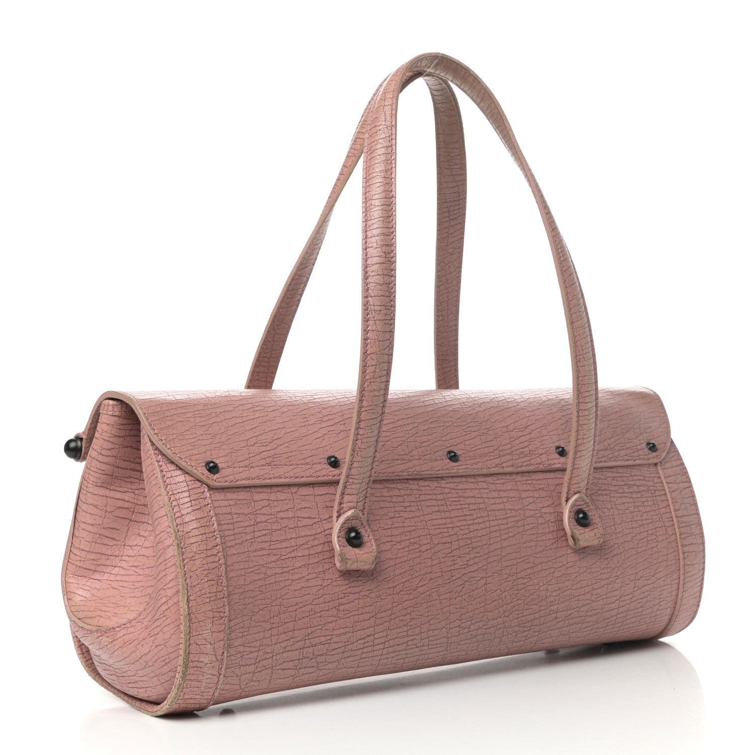 Gucci Calfskin Bamboo Bullet Satchel Carmine Rose 3 of 11