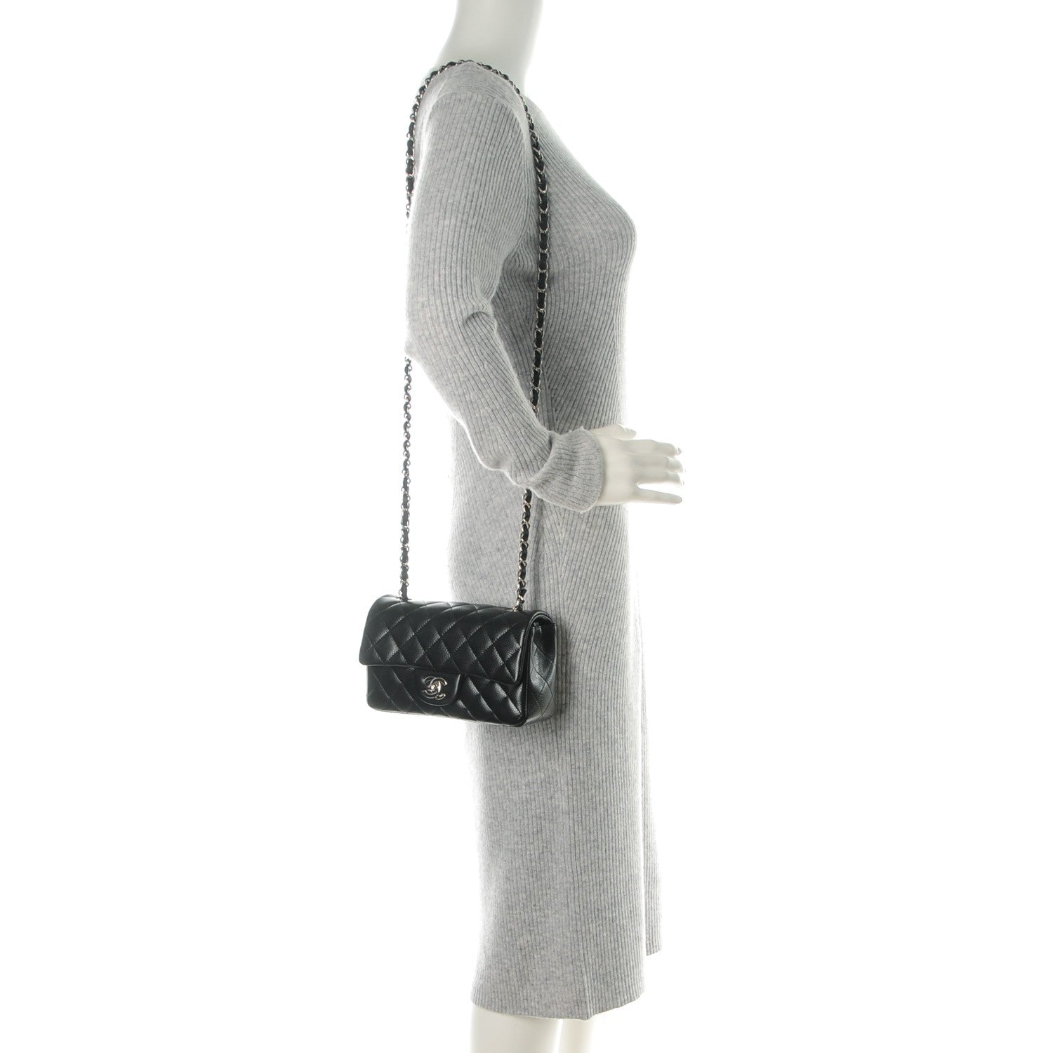 Chanel Caviar Quilted Mini Rectangular Flap Black 2 of 8