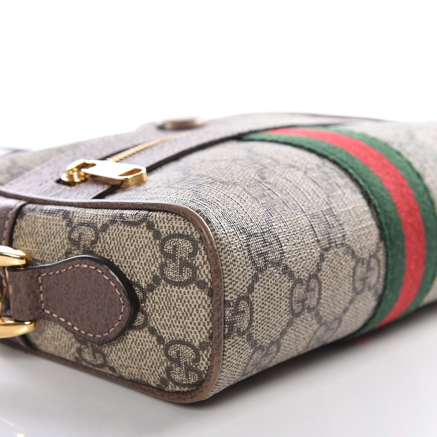 GG Supreme Monogram Web Mini Ophidia Shoulder Bag Brown