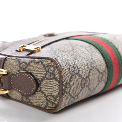 Gucci GG Supreme Monogram Web Mini Ophidia Shoulder Bag Brown 7 of 11
