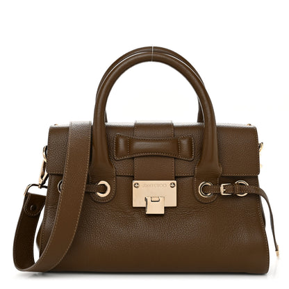 Jimmy Choo Grainy Calfskin Rosalie Satchel Dark Brown 1 of 11