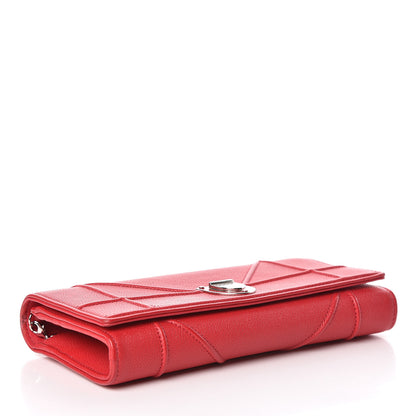 Christian Dior Grained Calfskin Diorama Croisiere Chain Wallet Red 4 of 10