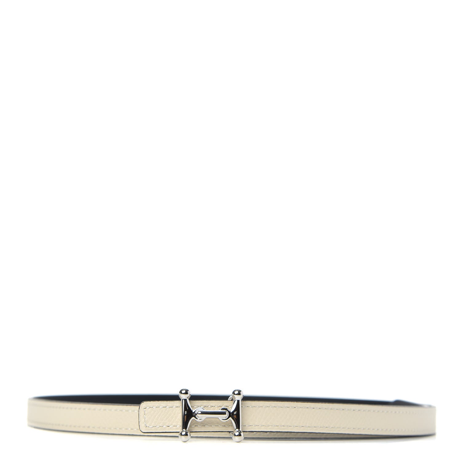 Hermes Epsom Swift 13mm Mini Mors H Belt 75 Craie Black 1 of 5
