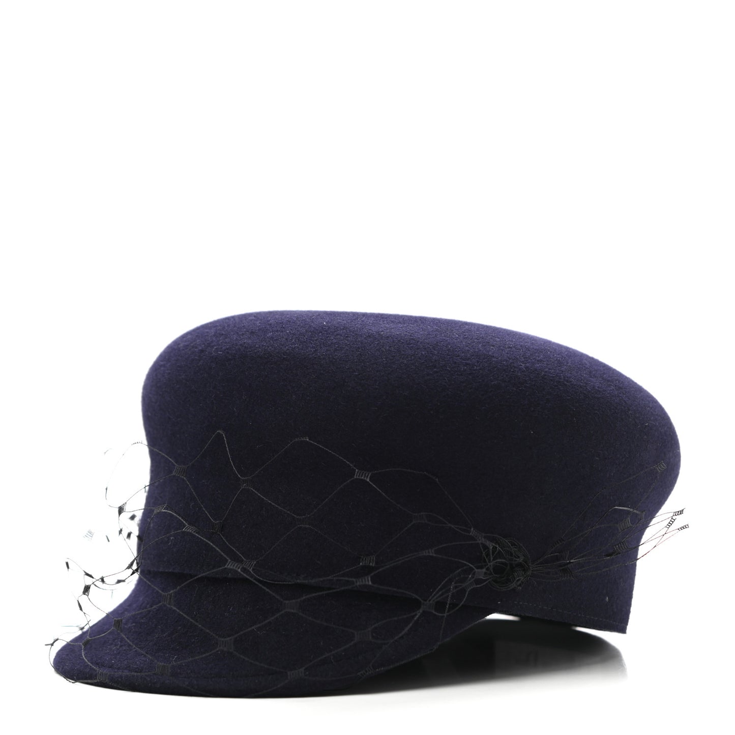 Cotton Canvas Arty Cap with Veil 58 Black
