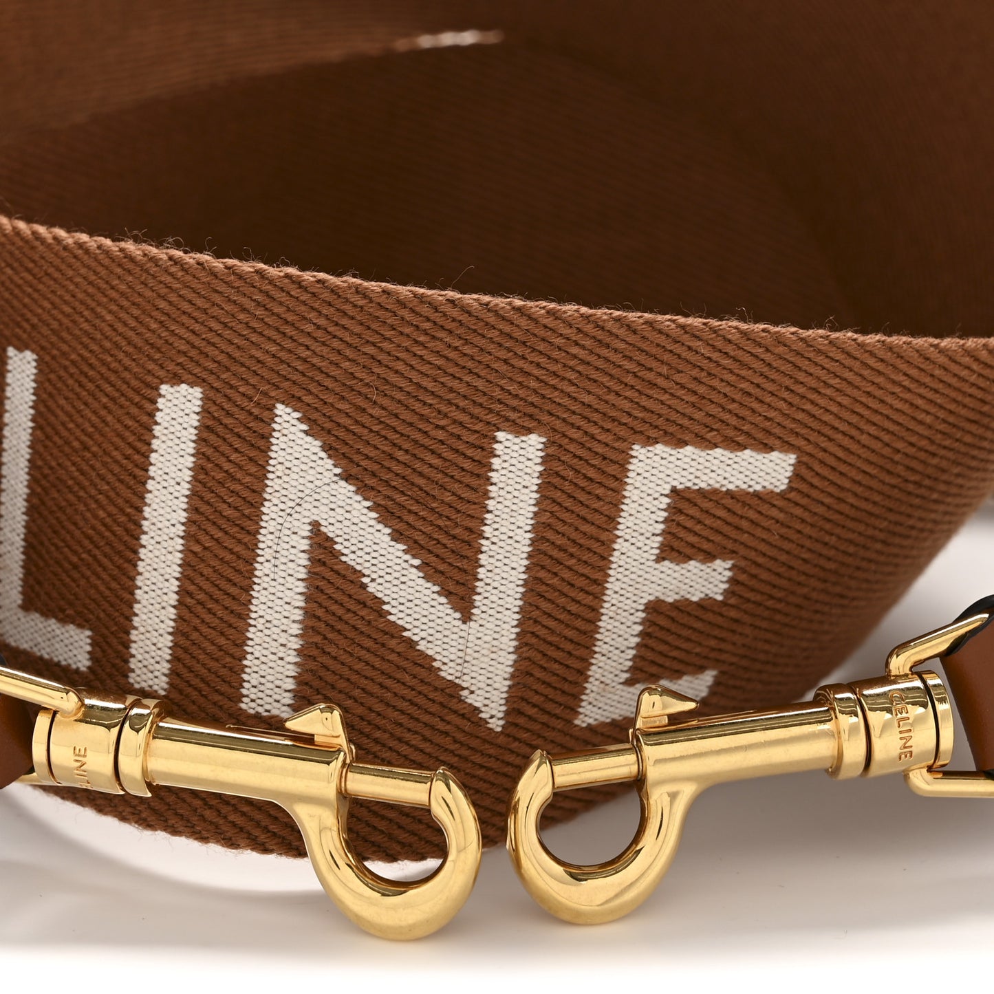 Jacquard Wool Logo Long Strap Tan White