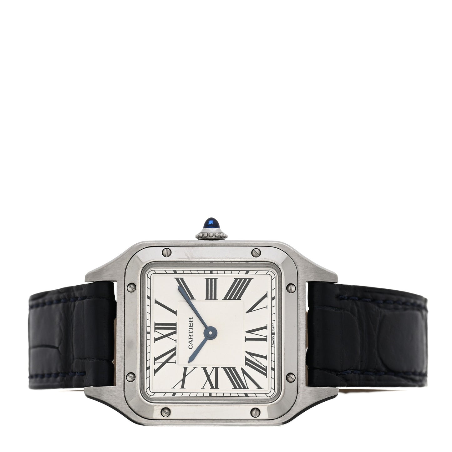 Stainless Steel Alligator 27.5mm Santos Dumont Quartz Watch