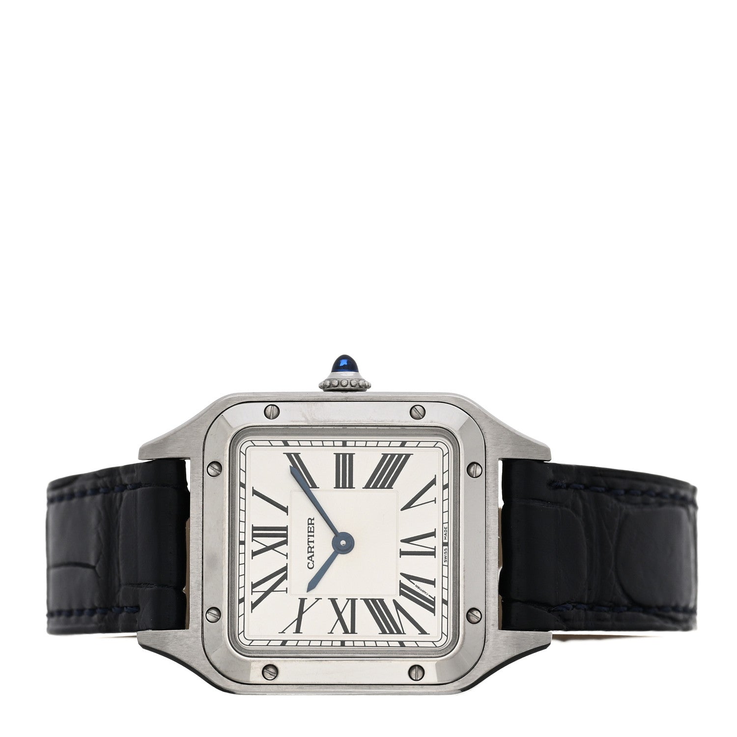 Cartier Stainless Steel Alligator 27.5mm Santos Dumont Quartz Watch 2 of 5