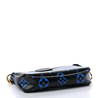Louis Vuitton Colored Monogram Mini Pochette Accessories Blue Black 4 of 7