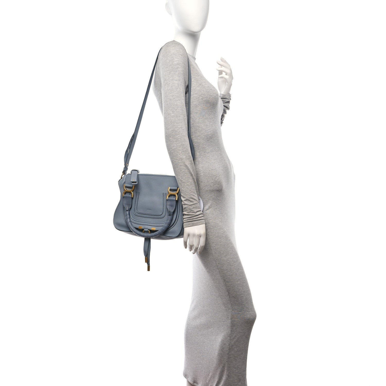Chloe Calfskin Small Marcie Satchel Faded Blue 2 of 10