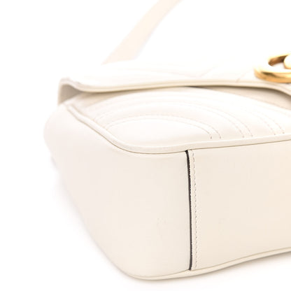 Gucci Calfskin Matelasse Small GG Marmont Shoulder Bag White 8 of 13