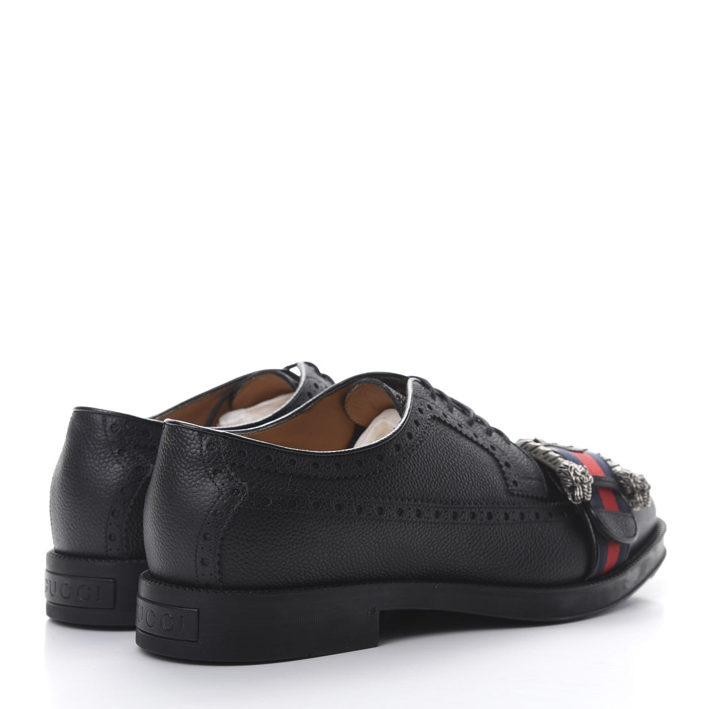 Calfskin Web Mens Queercore Brogue Derby Shoes 8.5 Black