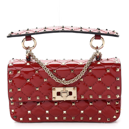 Valentino Garavani Patent Small Rockstud Spike Shoulder Bag Rosso Valentino 1 of 8
