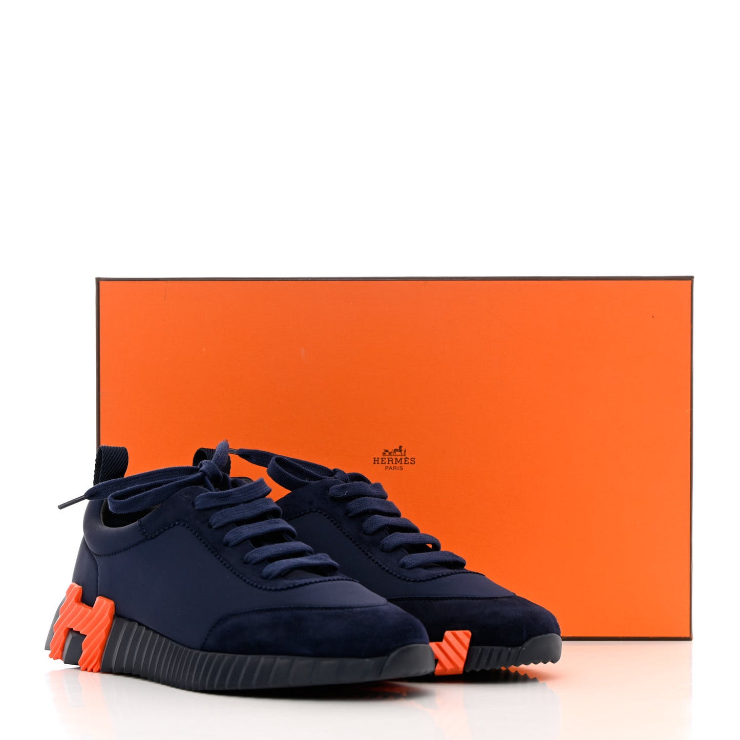 Technical Jersey Suede Goatskin Bouncing Sneakers 37 Marine