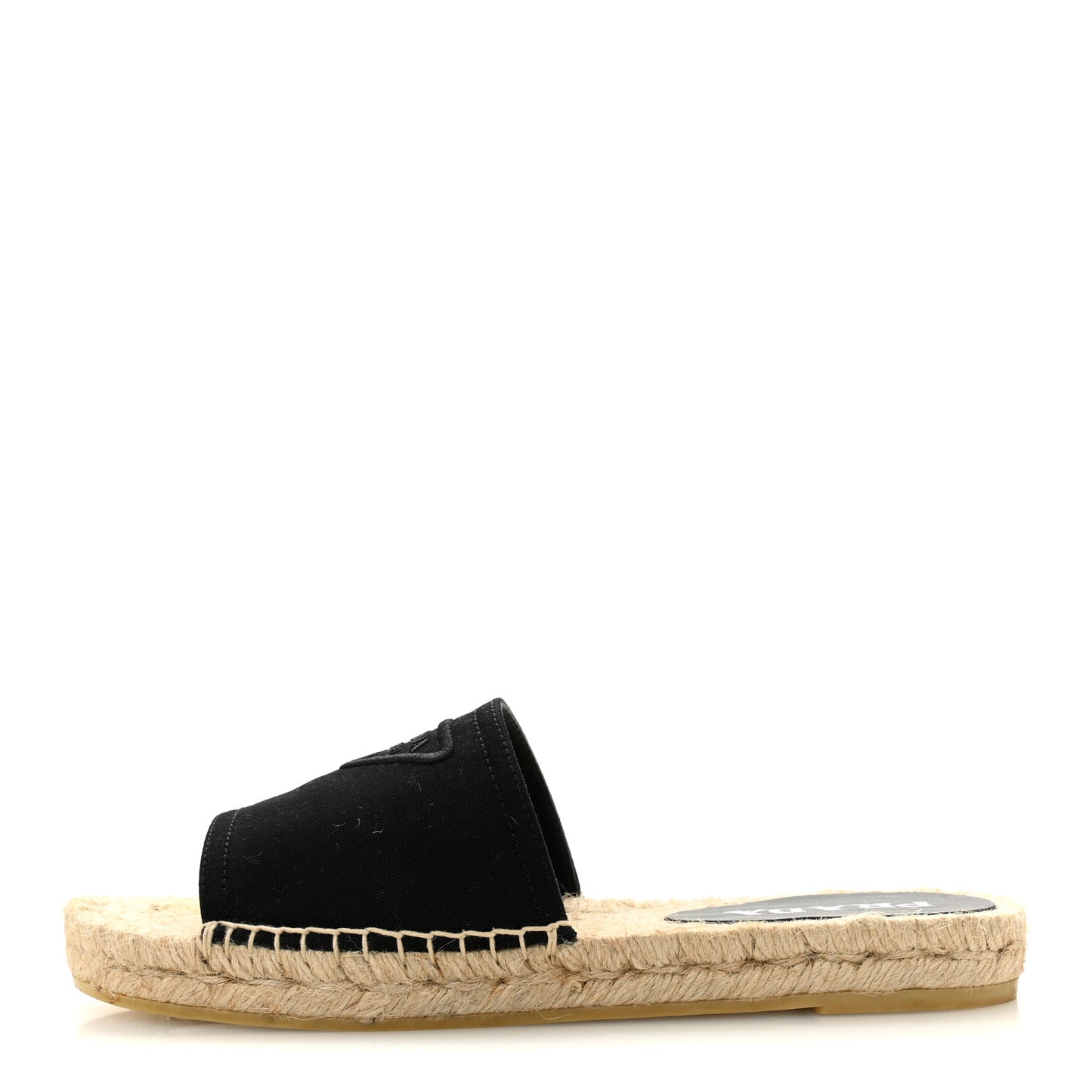 Canvas Gabardine Triangle Logo Espadrilles Sandals 37 Black