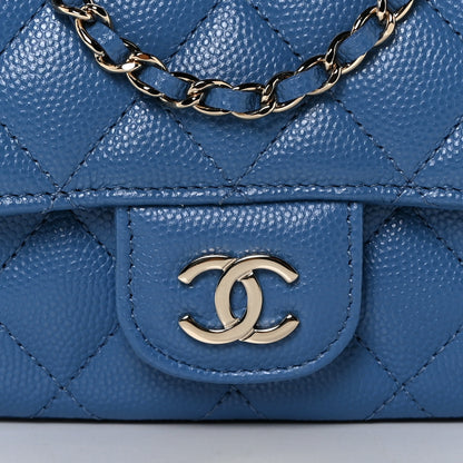 Chanel Caviar Quilted Glasses Case With Chain Blue 9 of 12