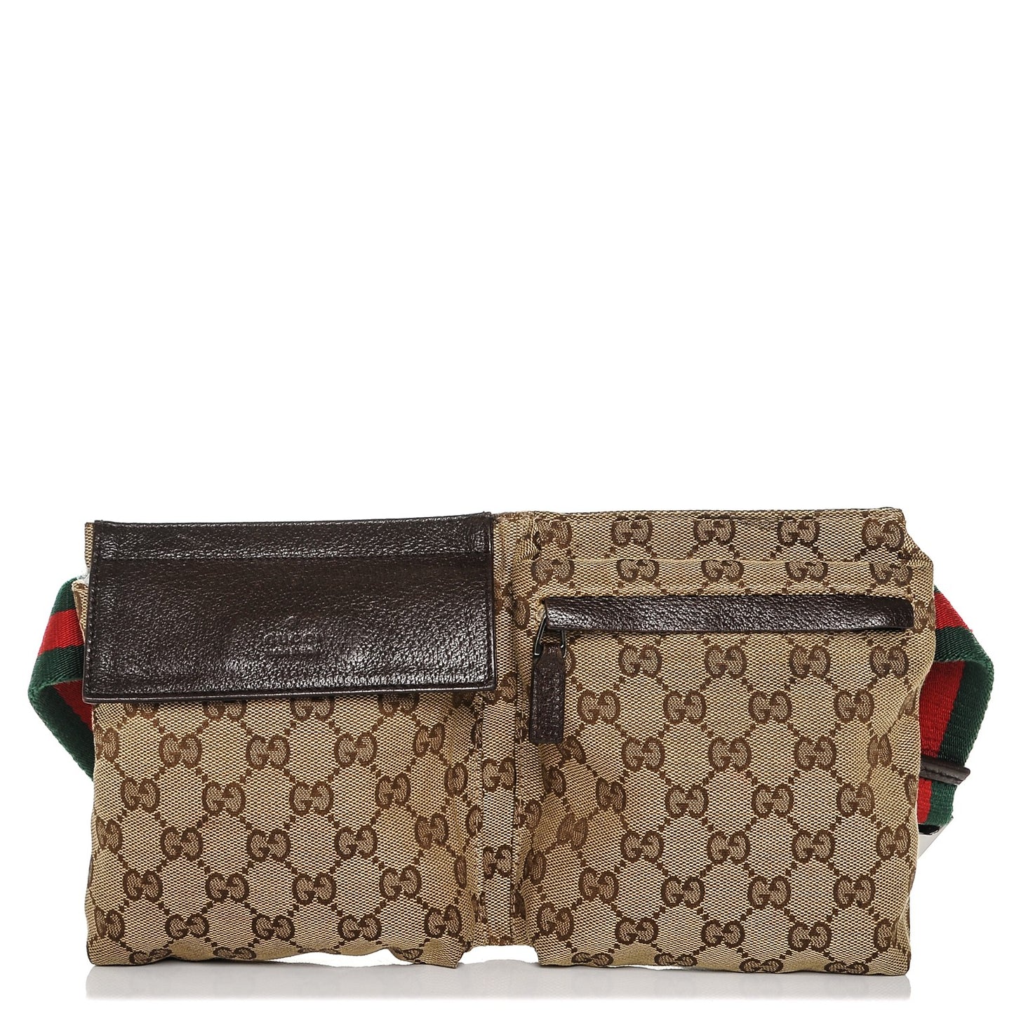 Monogram Web Belt Bag Dark Brown