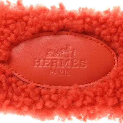 Hermes Woolskin Oran Sandals 37.5 Orange 7 of 8