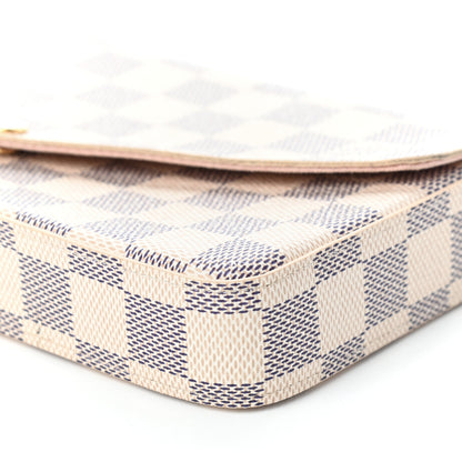 Louis Vuitton Damier Azur Pochette Felicie Chain Wallet Rose Ballerine 10 of 10