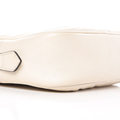 Gucci Calfskin Matelasse Mini GG Marmont Chain Shoulder Bag White 9 of 15