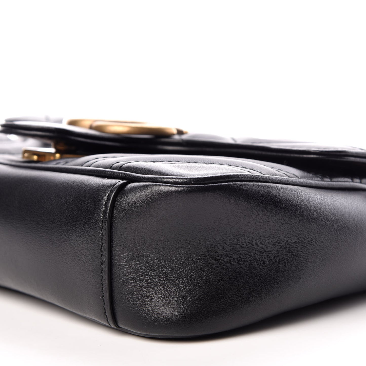 Calfskin Matelasse Mini GG Marmont Shoulder Bag Black