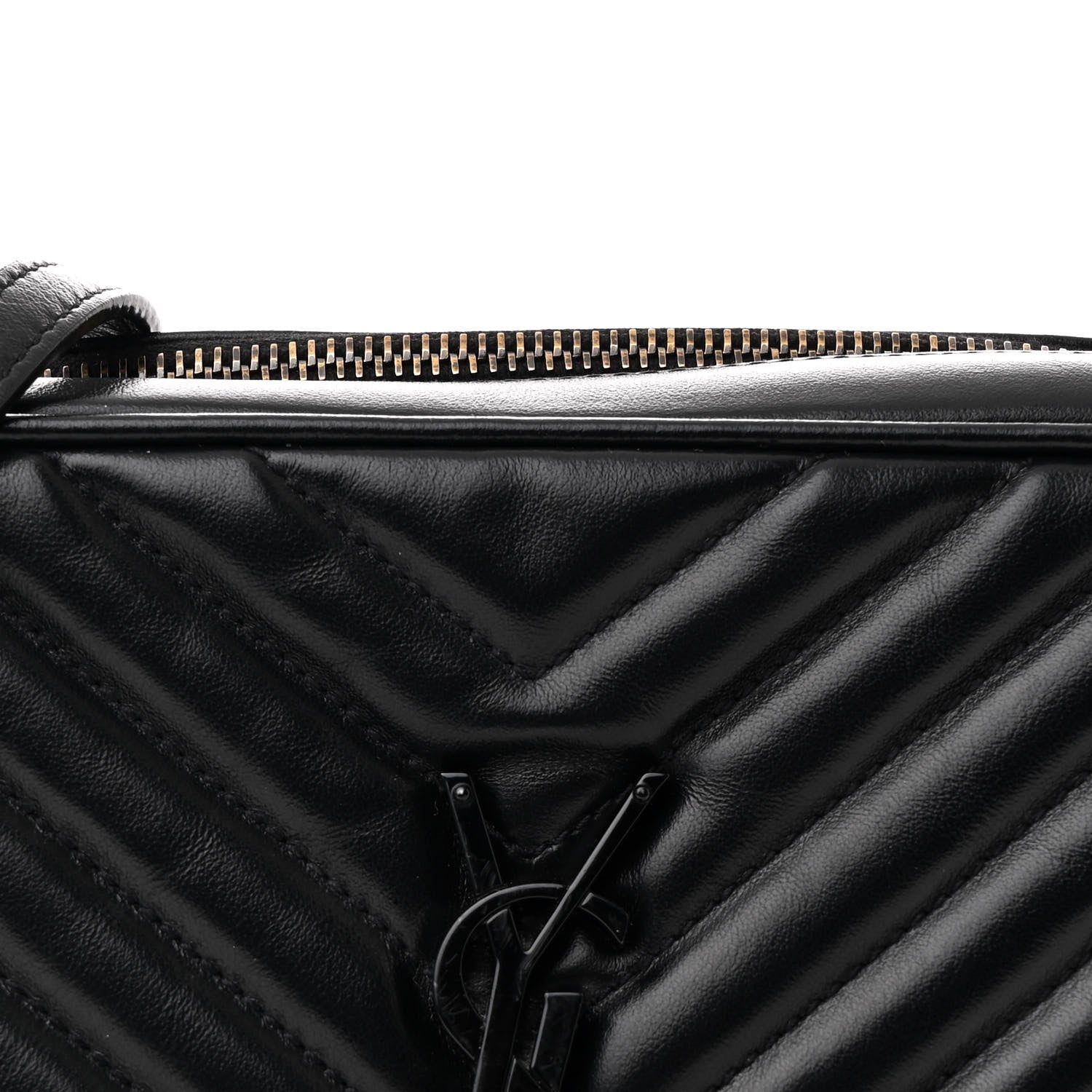 Saint Laurent Calfskin Matelasse Monogram Monochrome Lou Camera Bag Black 8 of 12