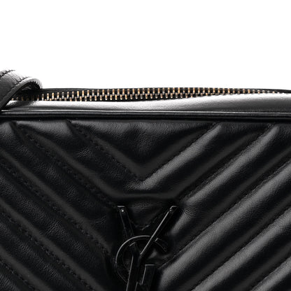 Saint Laurent Calfskin Matelasse Monogram Monochrome Lou Camera Bag Black 8 of 12