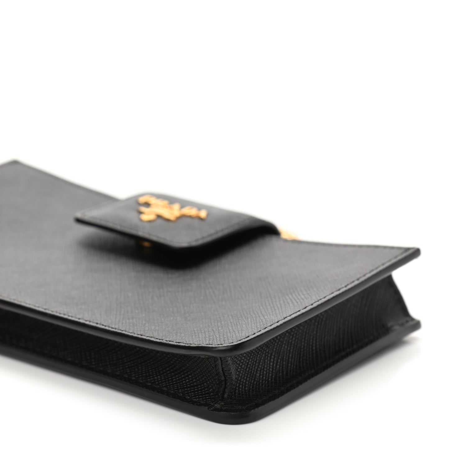 Saffiano Metal Mini Chain Wallet Black