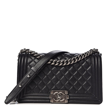 Chanel Calfskin Quilted Medium Boy Flap Black 1 of 16