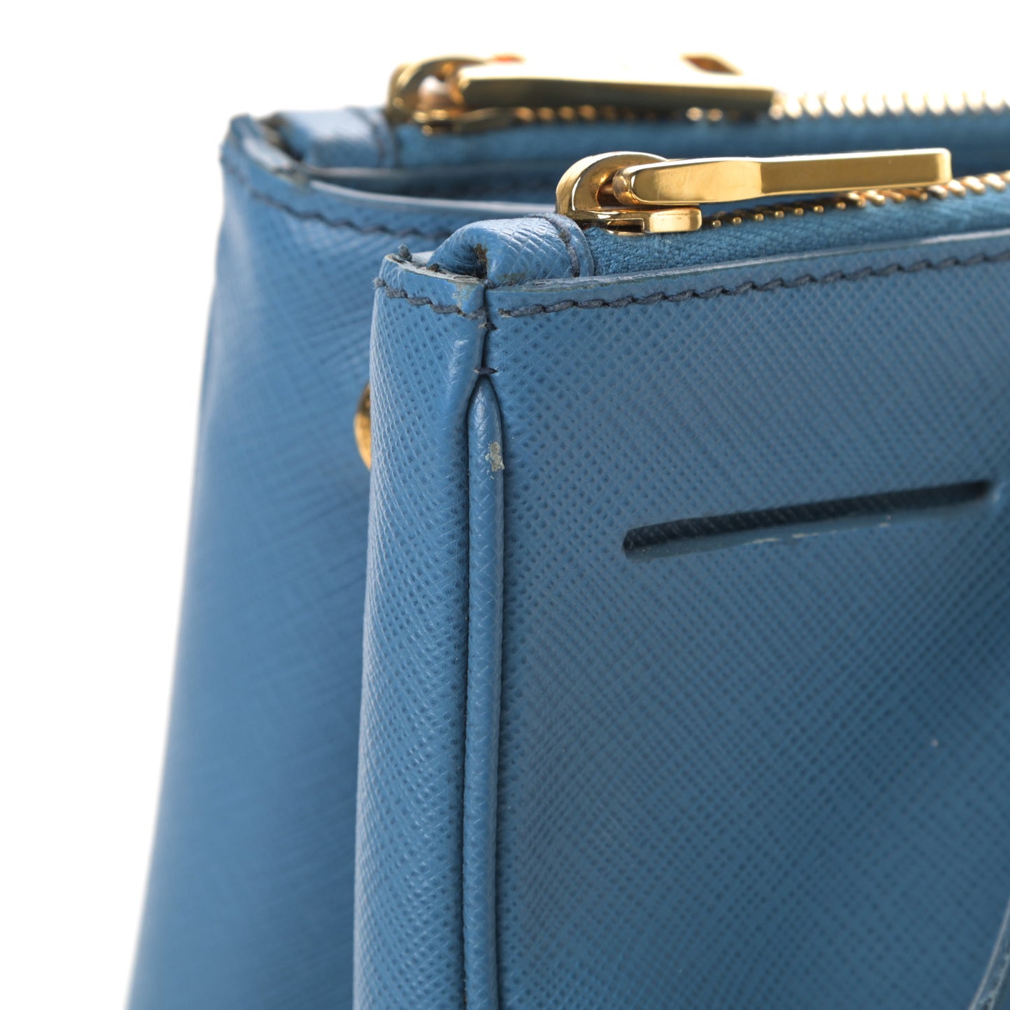 Saffiano Mini Galleria Double Zip Tote Cobalto