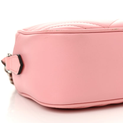 Gucci Calfskin Matelasse Small GG Marmont Chain Shoulder Bag Wild Rose 9 of 15