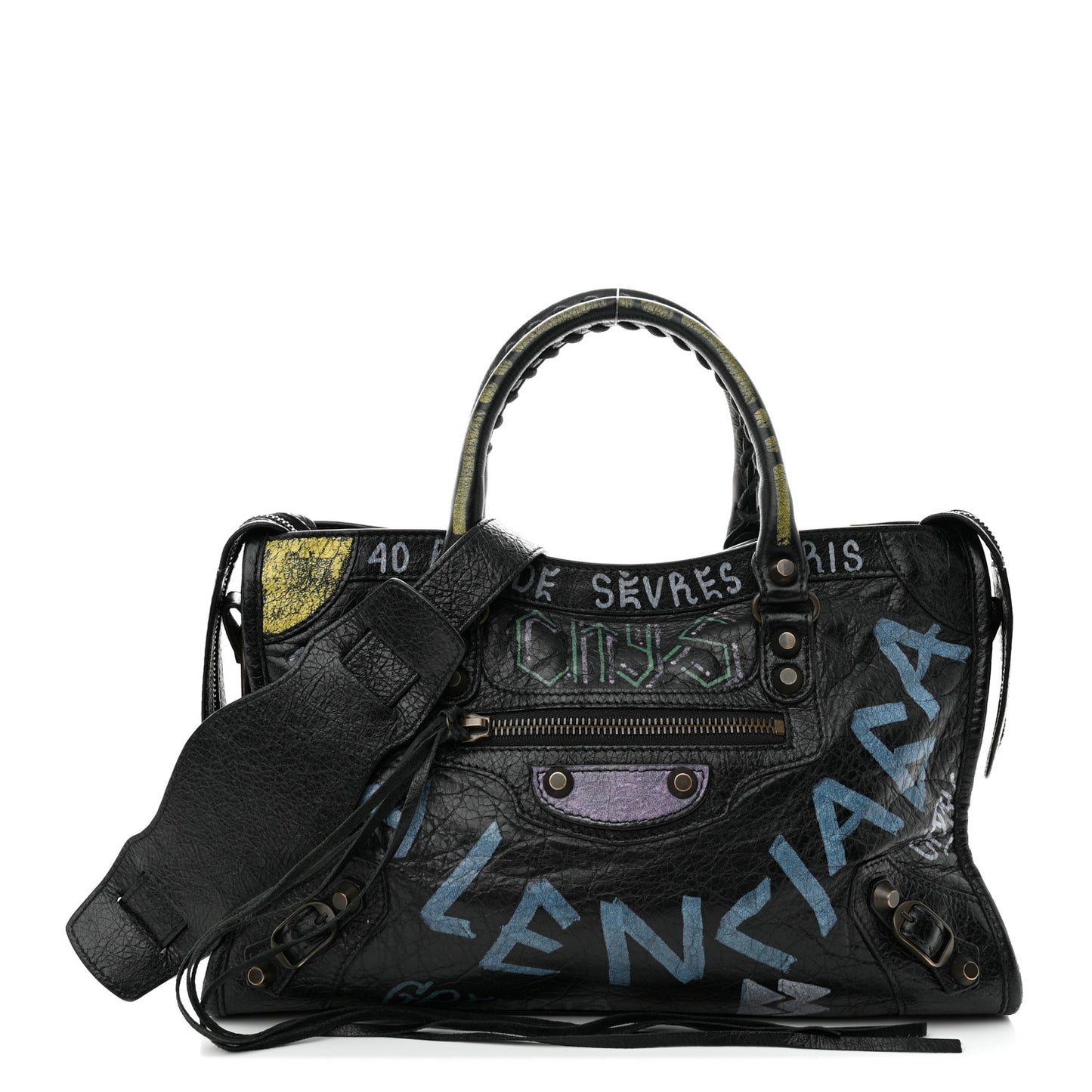 Agneau Graffiti All Over Classic Hardware S City Black Multicolor