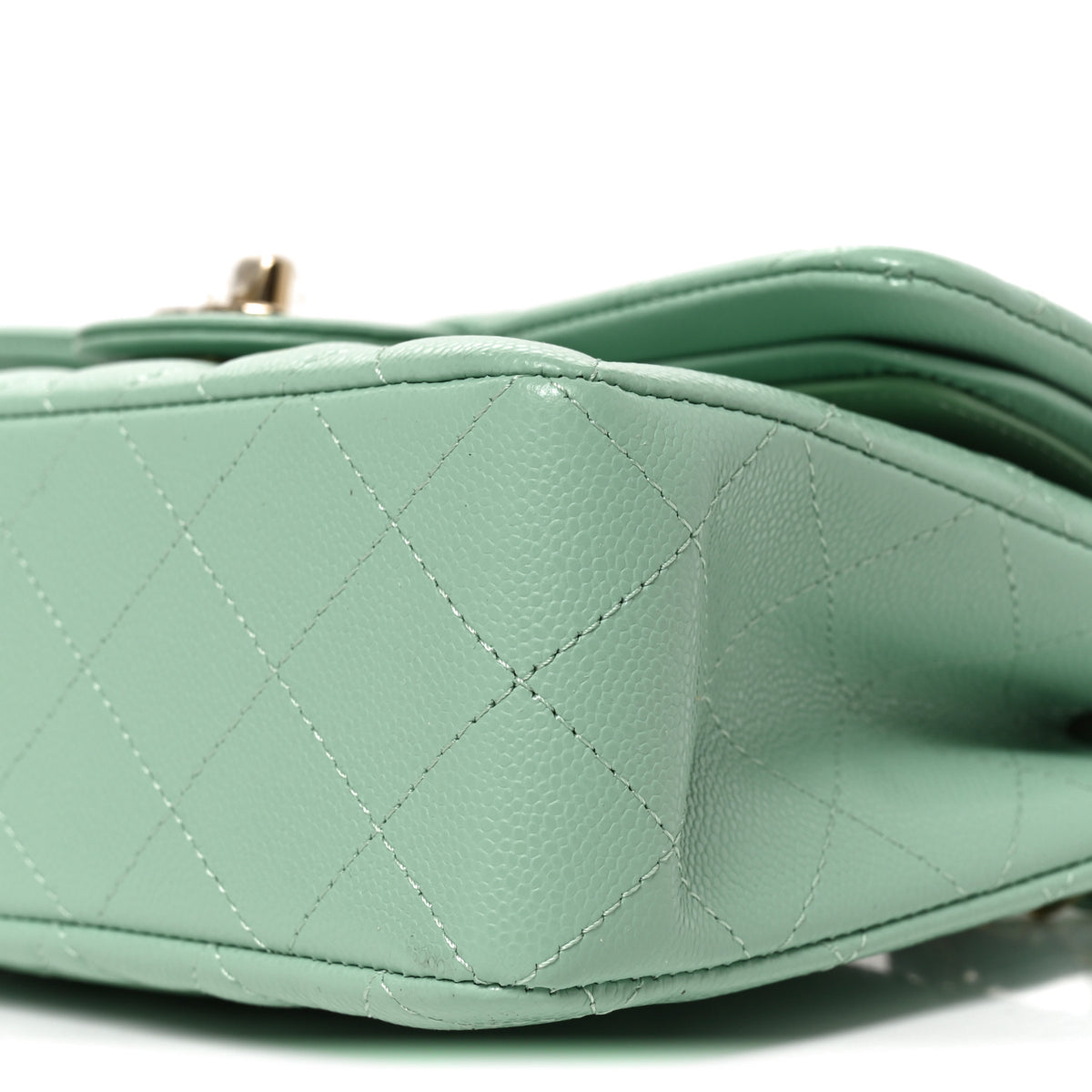 Chanel Caviar Quilted Small Double Flap Light Green 10 of 10