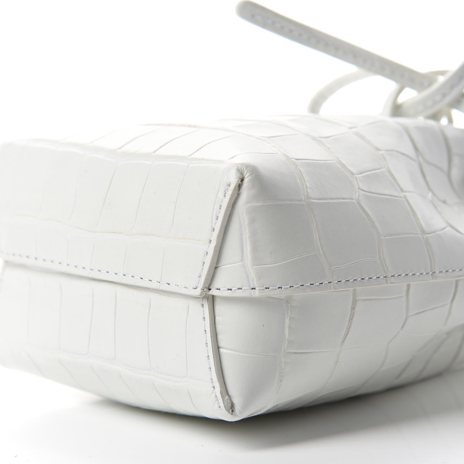 Mansur Gavriel Crocodile Embossed Baby Bucket Bag White 7 of 11