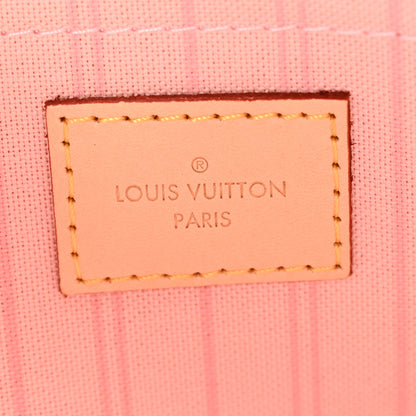 Louis Vuitton Damier Azur Neverfull MM GM Pochette Rose Ballerine 6 of 9