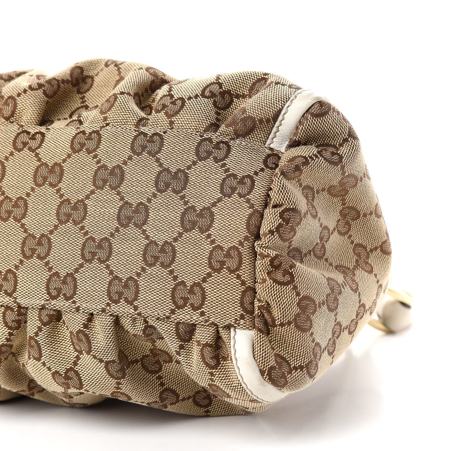 Monogram Medium D Gold Ring Hobo White
