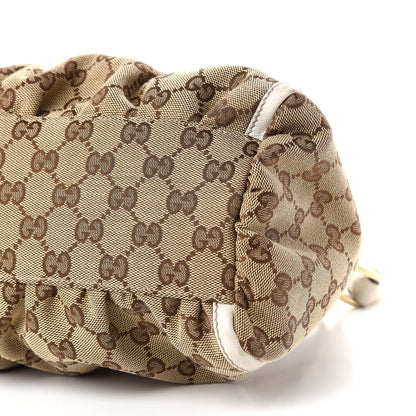 Gucci Monogram Medium D Gold Ring Hobo White 9 of 11