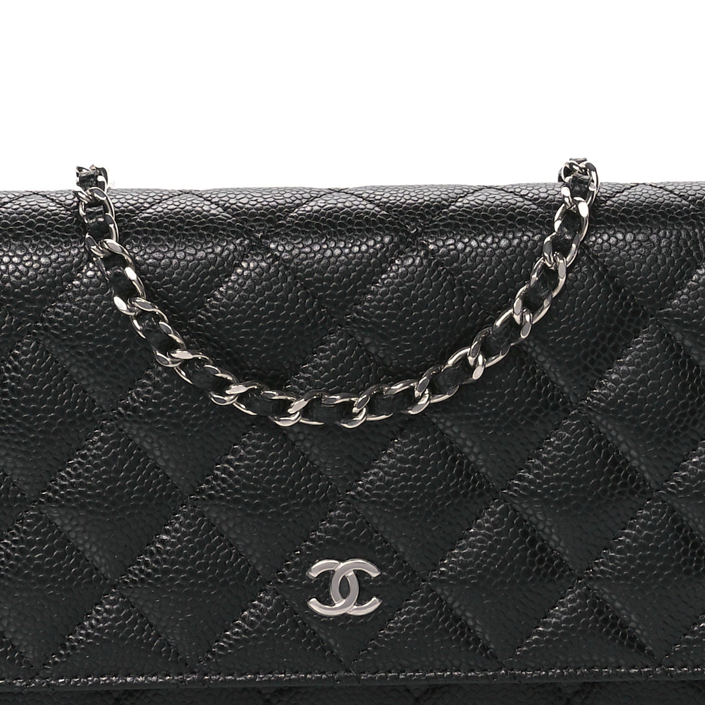 Caviar Quilted Wallet On Chain WOC Black