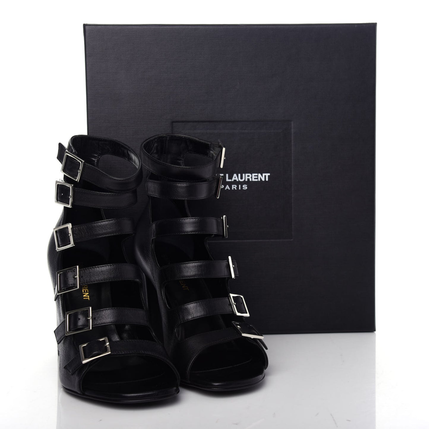 Calfskin Babies 90 Multi Strap Sandal 37.5 Black