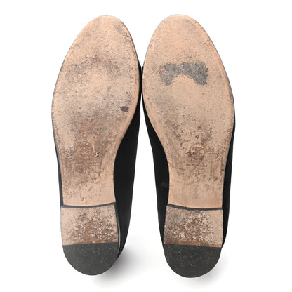 Chanel Velvet Patent Calfskin Cap Toe Ballerina Flats 37 Black 5 of 8