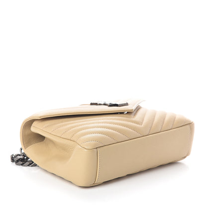 Saint Laurent Sheepskin Matelasse Monogram Medium College Bag Beige 3 of 7