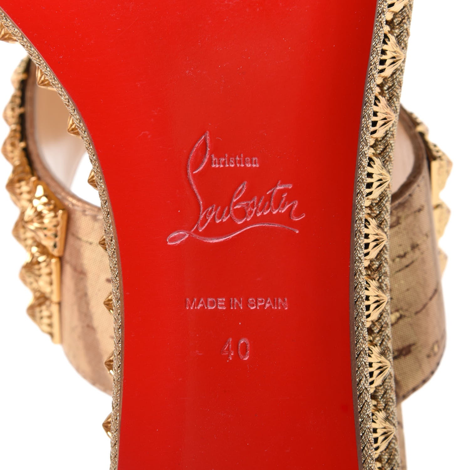 Christian Louboutin Liege Pepite 60 Platform Sandals 40 Version Gold 8 of 10