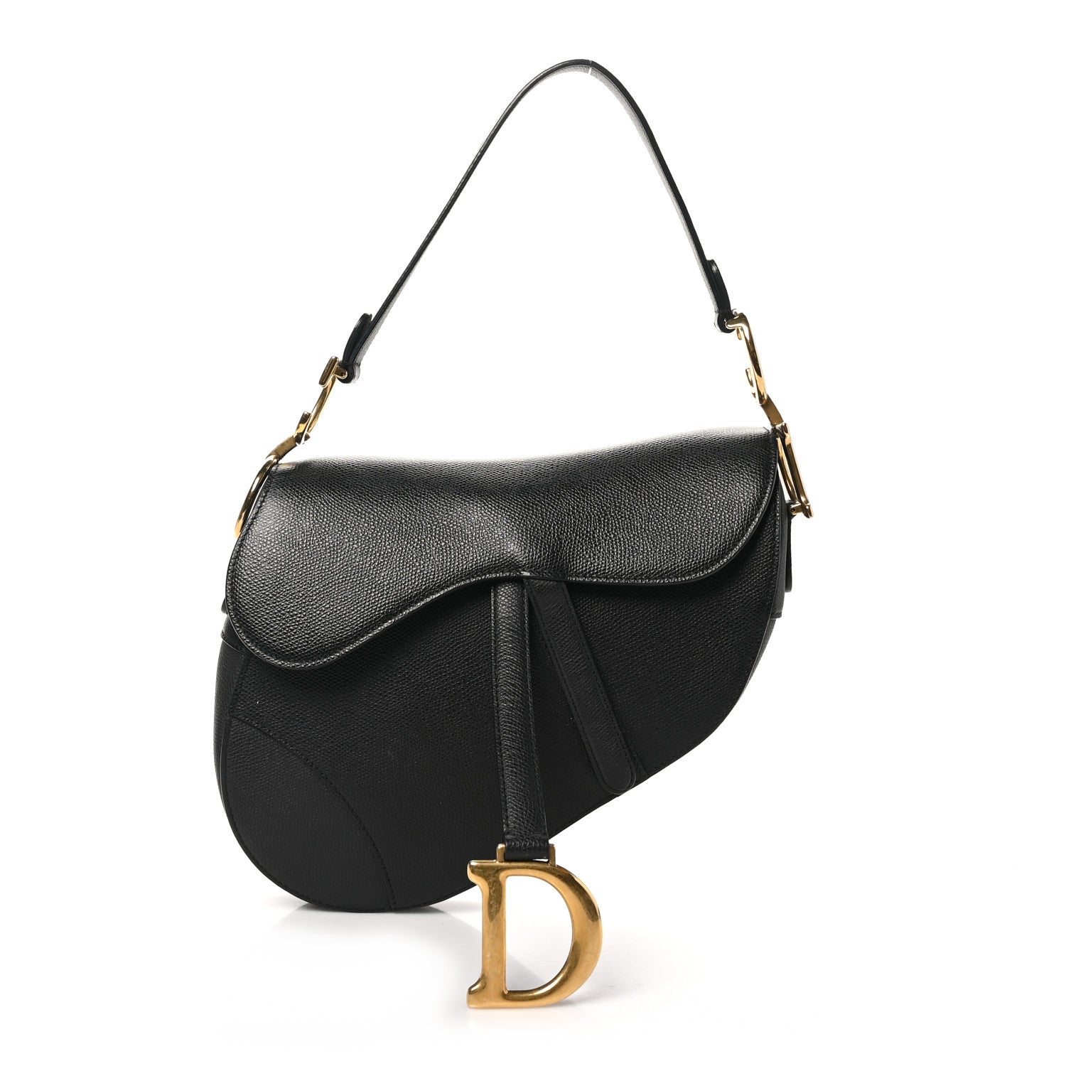 Christian Dior Grained Calfskin Saddle Bag Black 1 of 10