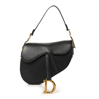 Christian Dior Grained Calfskin Saddle Bag Black 1 of 10