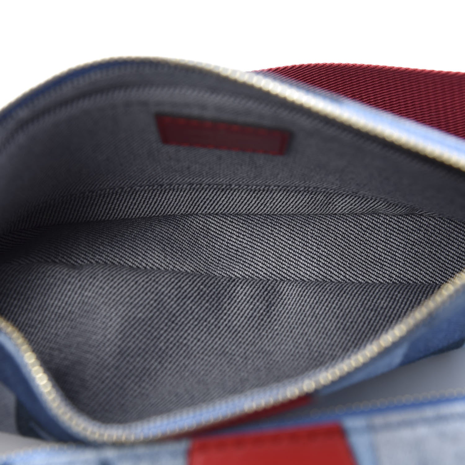 Louis Vuitton Denim Damier Monogram Patchwork Multi Pochette Accessories Blue Rouge 8 of 16