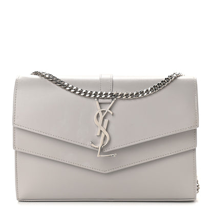 Saint Laurent Smooth Calfskin Sulpice Monogram Chain Wallet Granite 1 of 11