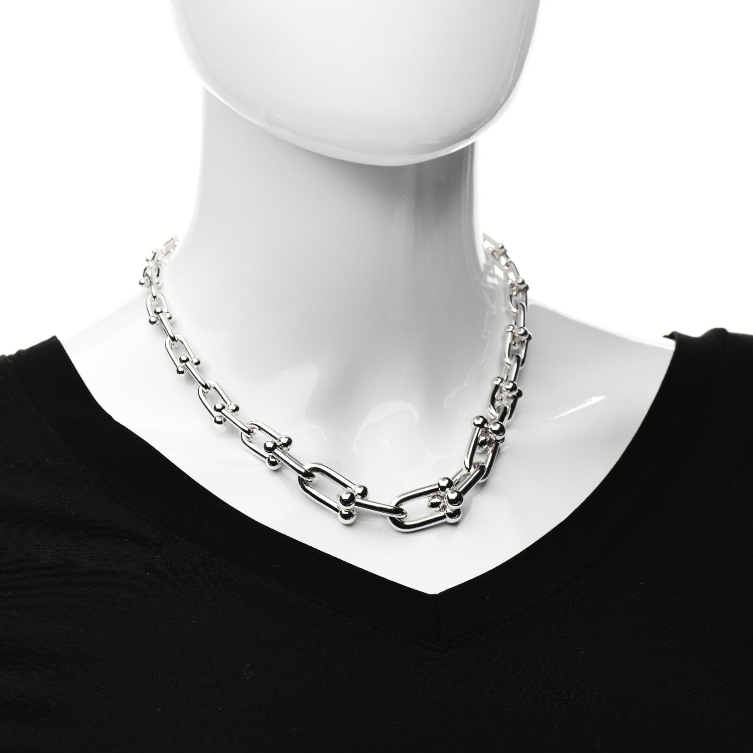 Tiffany Sterling Silver HardWear Graduated Link Necklace 2 of 5