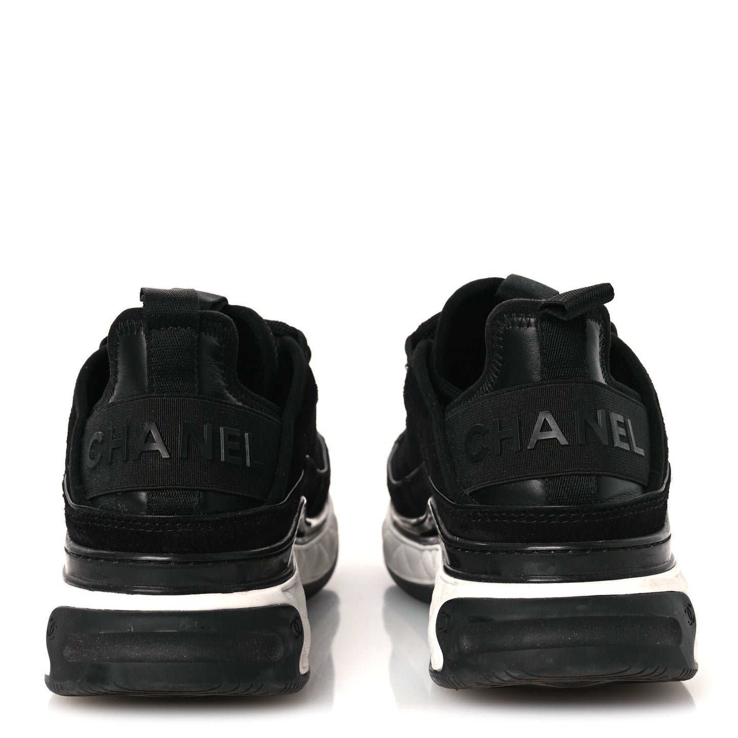 Suede Calfskin Nylon Grosgrain CC Sneakers 36 Black
